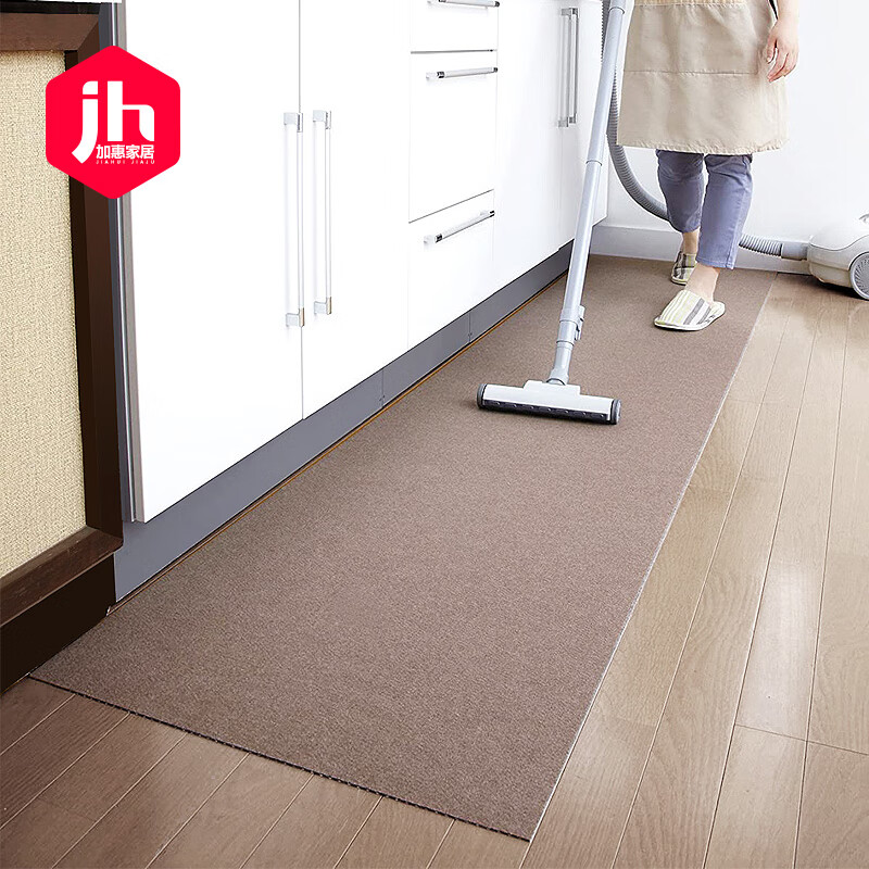 日本进口厨房地垫长条防滑防油防水可擦洗耐脏垫子地面脚垫 棕色 60*180cm