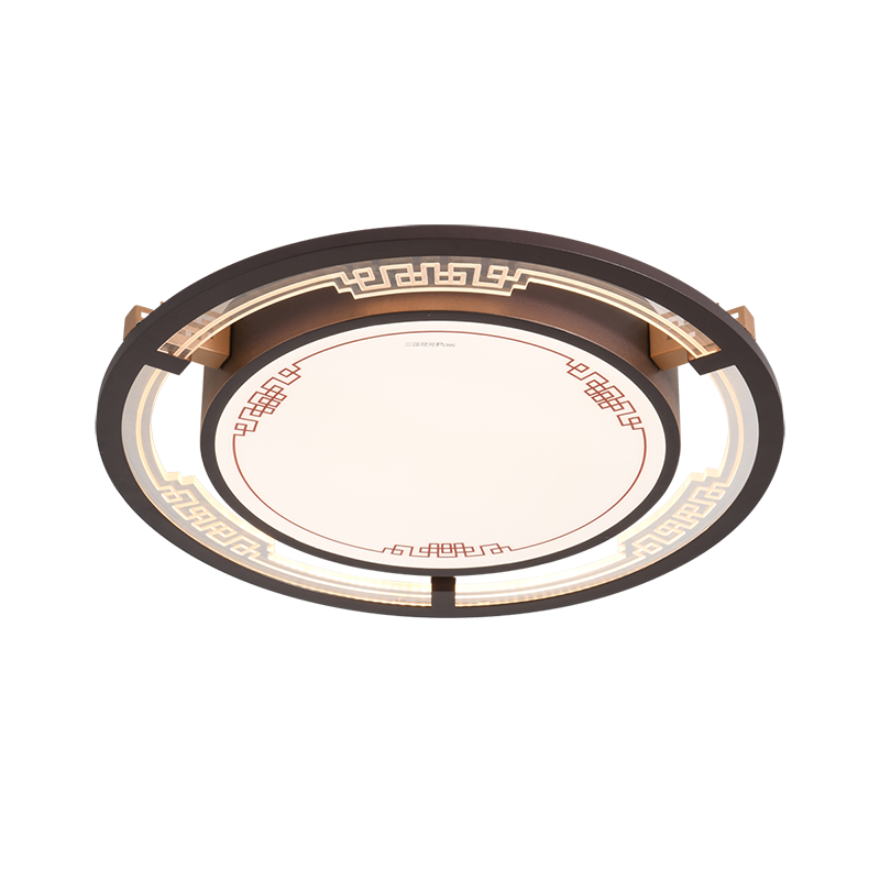 三雄極光 LED吸頂燈客廳燈餐廳臥室燈全屋燈具 中式古典照明燈飾燈具光源 【臥室燈護眼智能】56W圓形 雅典