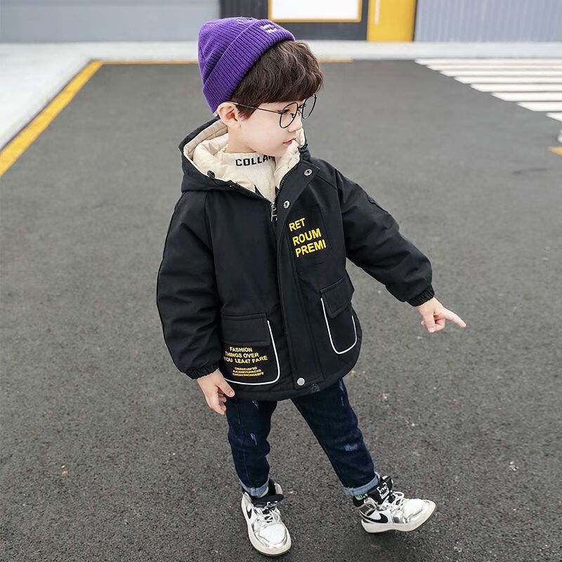 乔僖枫童装男童外套新品冬款中小儿童韩版卡通休闲棉衣1-3-6-9岁男孩
