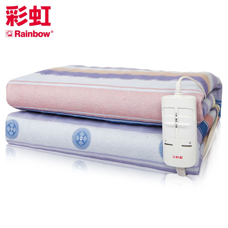 彩虹电热毯双人(长1.8米宽1.5米) 电褥子双人 双控双温无纺布电热毯J1518H-29