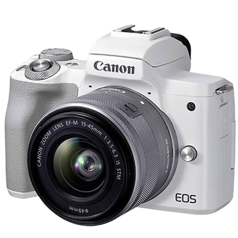 佳能（Canon） EOS M50 二代 15-45 STM 镜头套机 扫街旅拍套装 白 15-45套机128G进阶套装 白