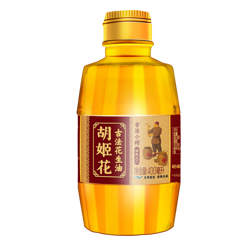 胡姬花 古法小榨花生油400ml小瓶装宿舍炒菜家用烘焙食用油 400ml