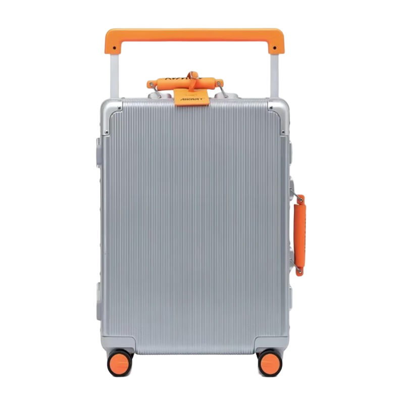 AIRWAY宽拉杆行李箱拉杆箱男女新款铝框学生大容量登机箱20吋纯PC 枪黑 20吋