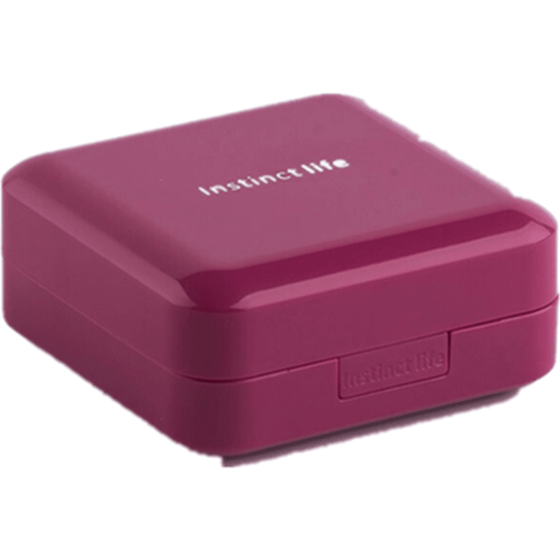 药盒便携迷你便携切药盒一周密封防潮小药盒子旅行双层分装薬盒 紫红色