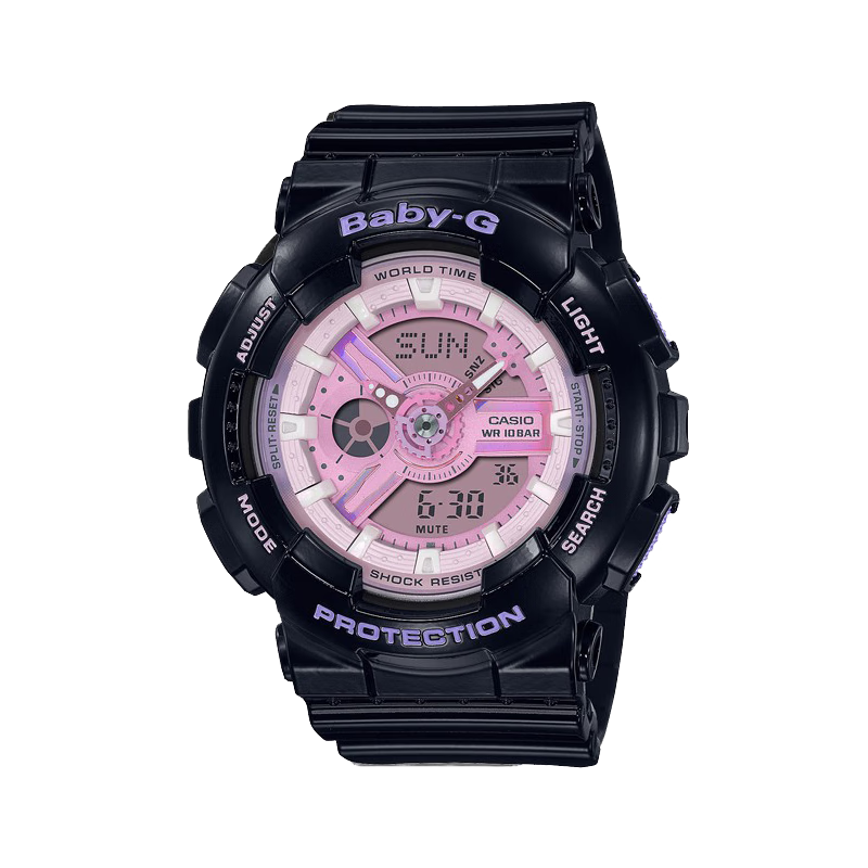 日韩表价格趋势分析：卡西欧手表BA-110PL-1ADR鬼马黑粉女表可爱又时尚