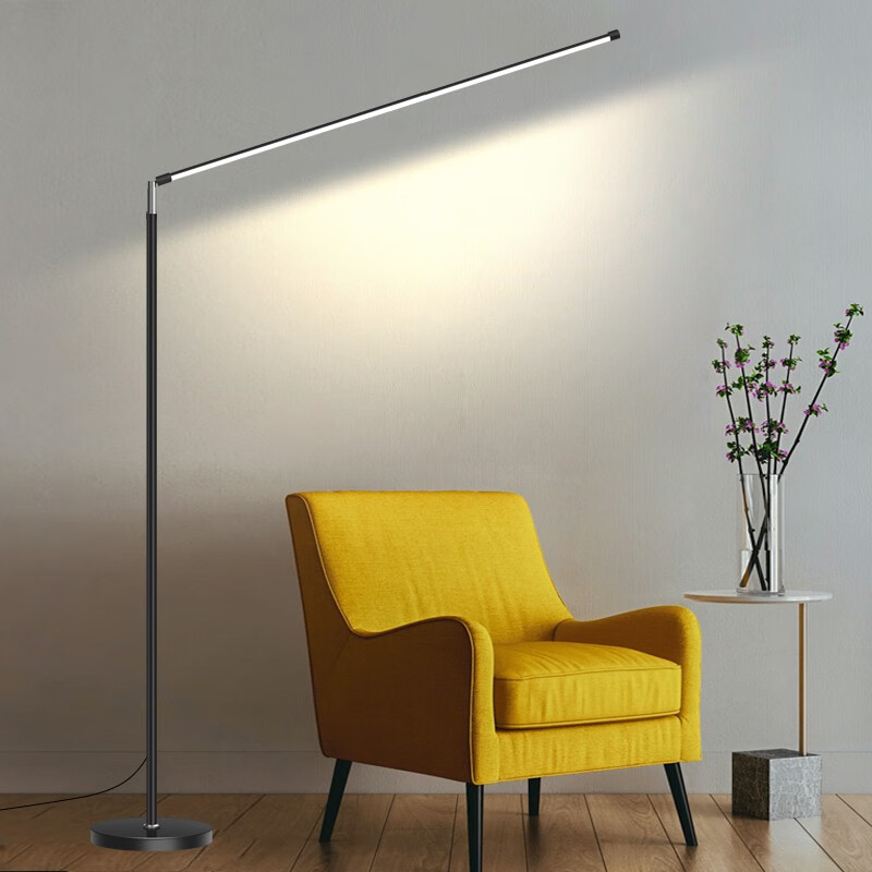 星漫莎 全光谱led落地灯看书超亮客厅卧室床头立式灯落地阅读灯钢琴灯学习灯可调节 黑色款-中性光