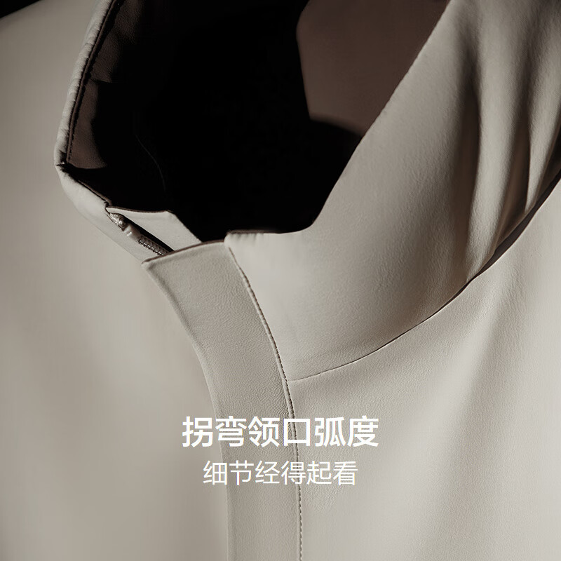 红豆【拐弯领夹克羽绒】羽绒服男26年新品阳离子保暖防风抗起球夹克男 藏青羽绒B5 XL 180/100A 推荐70-77公斤