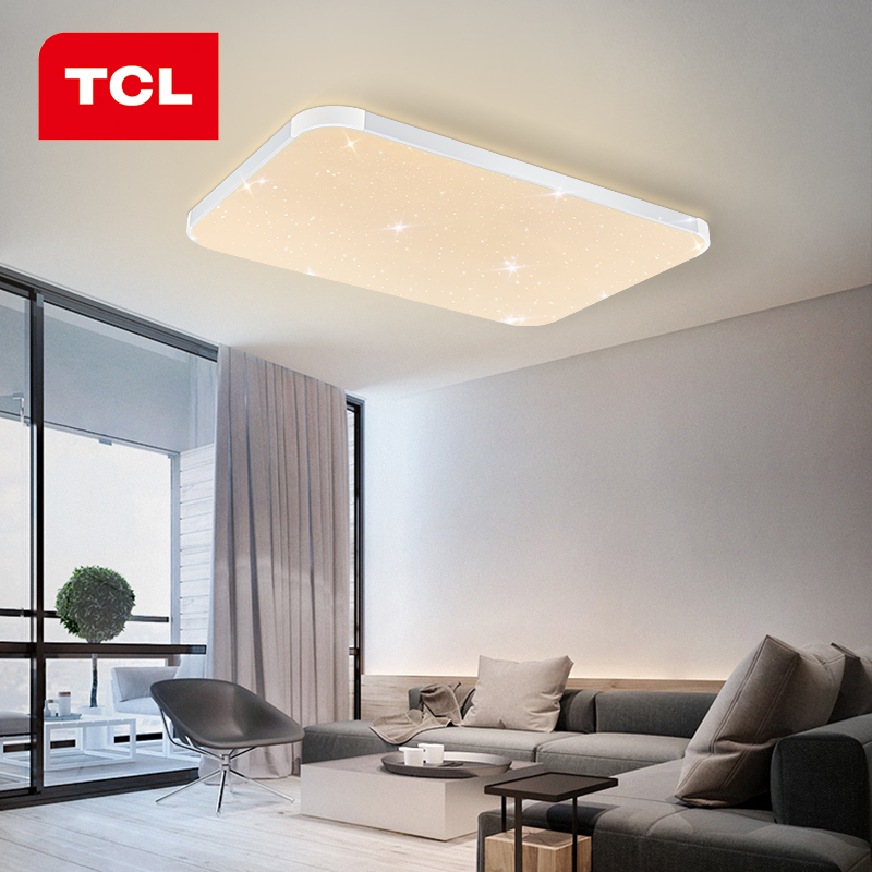 TCL客厅灯 LED吸顶灯轻奢北欧风璀璨星空卧室灯餐厅灯长方形灯具64W调光调色 工程工业