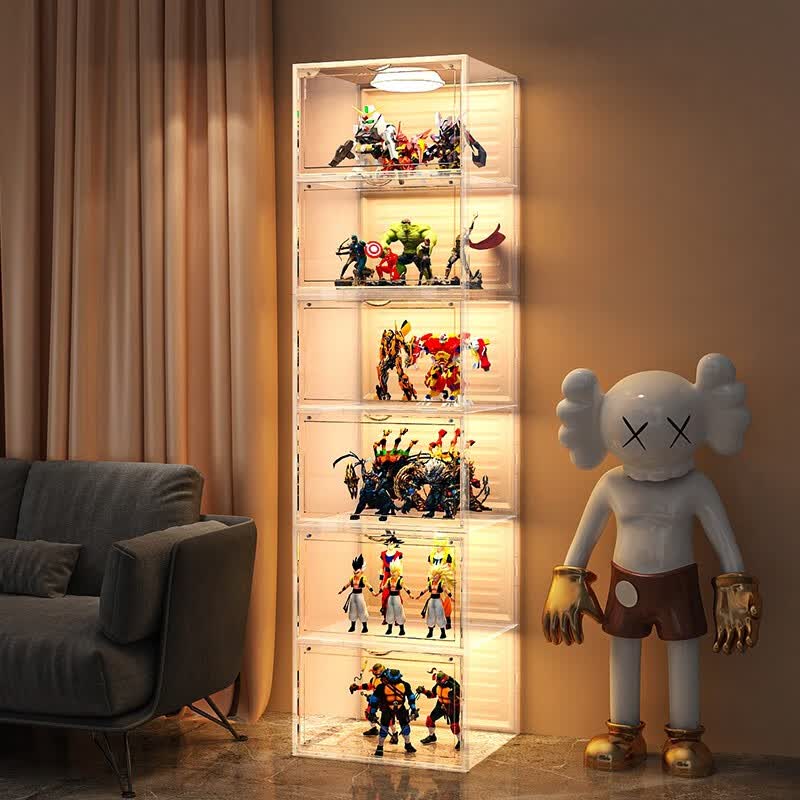 蔻丝（ColesHome）透明手办展示柜透明盲盒展示盒模型玩具收纳防尘陈列柜家用收纳柜 【超清展示+1遥控灯+磁吸门】6格怎么样,好用不?