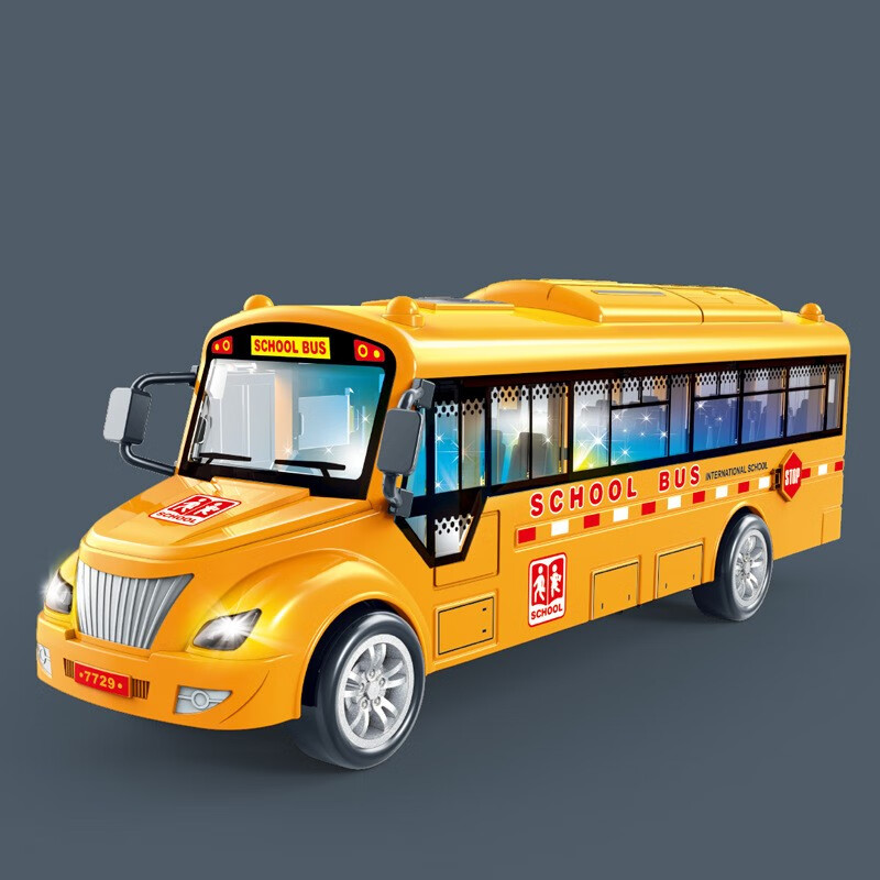 贝贝鸭惯性玩具汽车儿童校车声光公交车公共客车消防校园巴士车模型惯性声光校园巴士均码