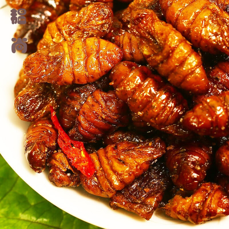 乐佳萱五香蚕蛹香酥油炸即食金丝蛹黄金蛹桑蚕蛹小蚕蛹虫子美食 原味