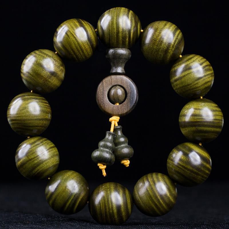 曇蓮陰沉木老料金絲楠滿水波金絲手串佛珠男女情侶款念珠 陰沉木20mm*12顆