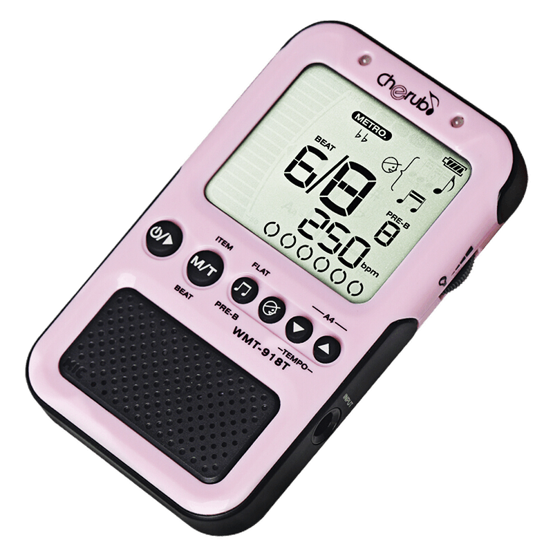 CHERUB小天使人声喊拍钢琴节拍器考级专用精准吉他古筝小提琴通用调音器 樱桃粉(人声喊拍/充电款)