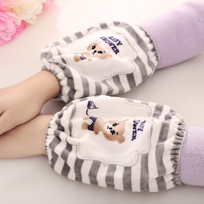 儿童可爱卡通袖套男女童学生袖套秋冬季宝宝护袖防污小孩袖头套袖 灰