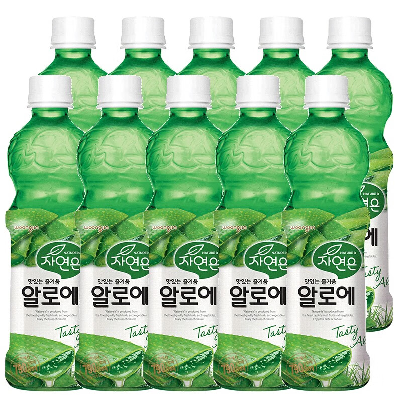 熊津(woongjin)韩国进口芦荟汁饮料 500ml 进口果汁饮品小瓶装 芦荟汁