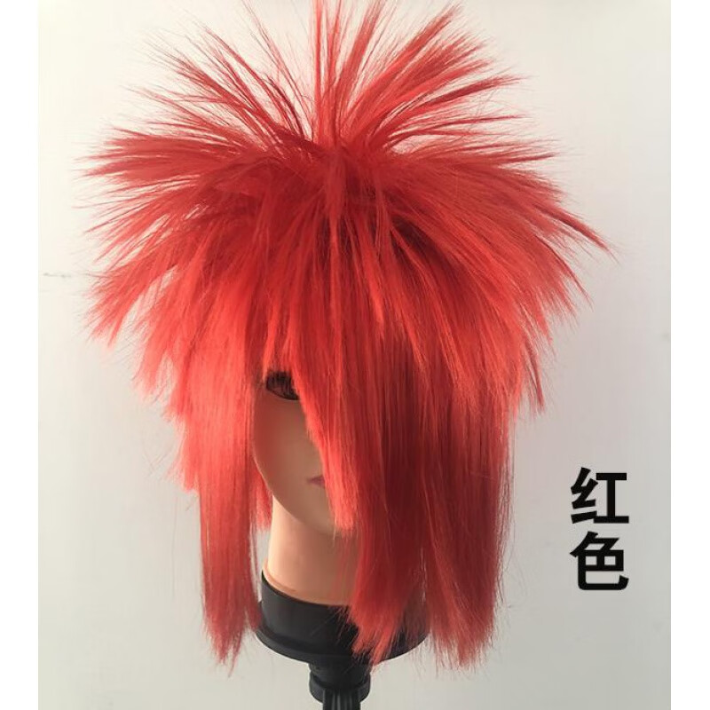 日儿童男孩杀马特假发非主流葬爱家族头套爆炸头搞怪幼儿 梦幻红色