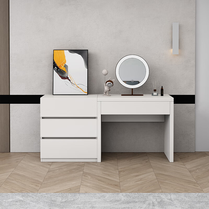 嗨佩小匠梳妆台斗柜一体超薄30cm宽极窄实木床尾收纳柜卧室六斗柜定制