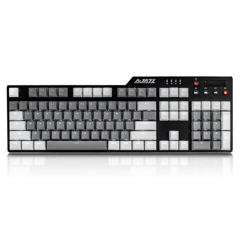 黑爵（AJAZZ）刺客ⅡAK35I机械键盘 有线游戏键盘 PBT键帽 纯净白光 游戏 电脑 笔记本 吃鸡键盘 白灰色 红轴