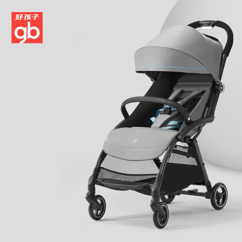 gb好孩子婴儿推车鲲鹏加宽座舱舒适避震可坐躺轻便折叠D2800 时尚款大座宽单手秒收 橄榄绿