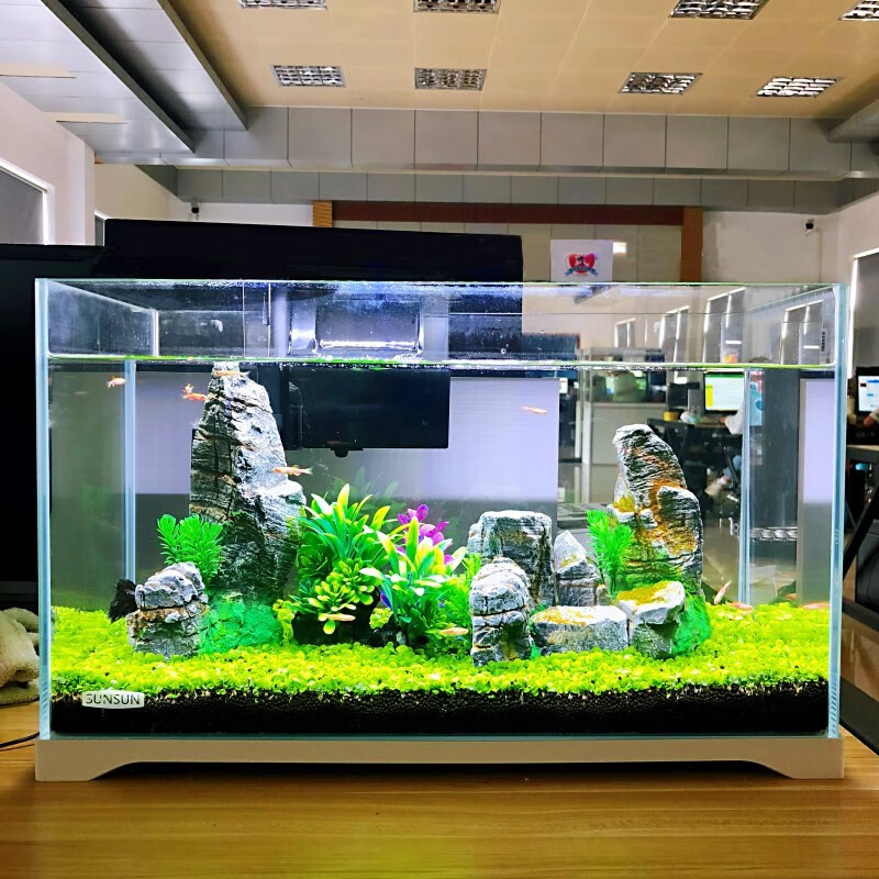 森森(sunsun) 鱼缸水族箱生态超白玻璃缸桌面水草缸客厅造景金鱼缸 超