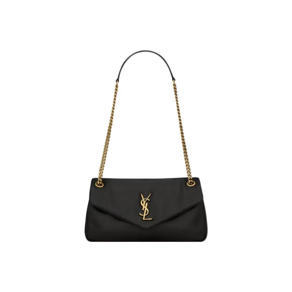 圣罗兰(ysl)女士羊皮革信封包单肩斜挎包 ysl女包 送女友 黑色