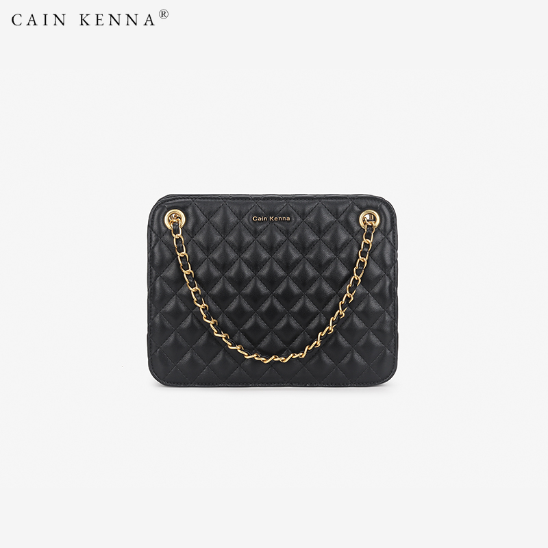 Cain Kenna CK1-215905女包菱格链条包小方包单肩包斜挎小香风包包2023新款 黑色