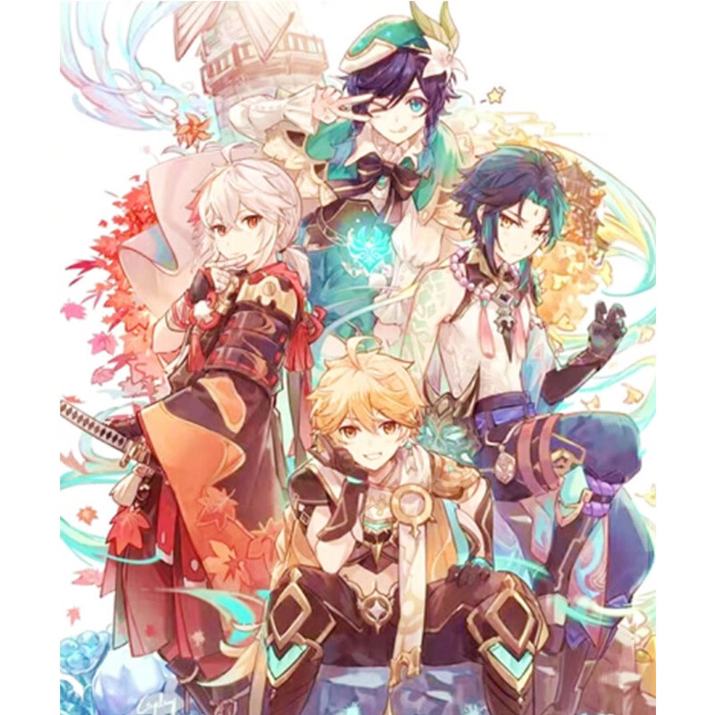 好沐音(haomuyin)原神钻石画 动漫卡通满钻温蒂魈枫原万叶点钻十字绣