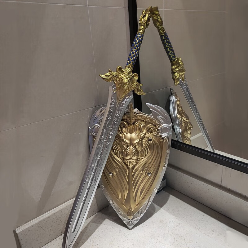 绿野客儿童玩具剑和盾牌玩具软橡胶材质仿真莱恩国王剑男孩宝剑模型