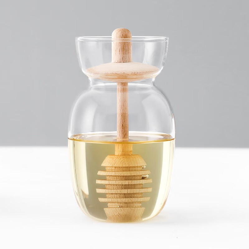 蜂蜜罐子 蜂蜜瓶丹麦viva 蜂蜜罐300ml高硼硅玻璃小罐子蜂蜜瓶小号