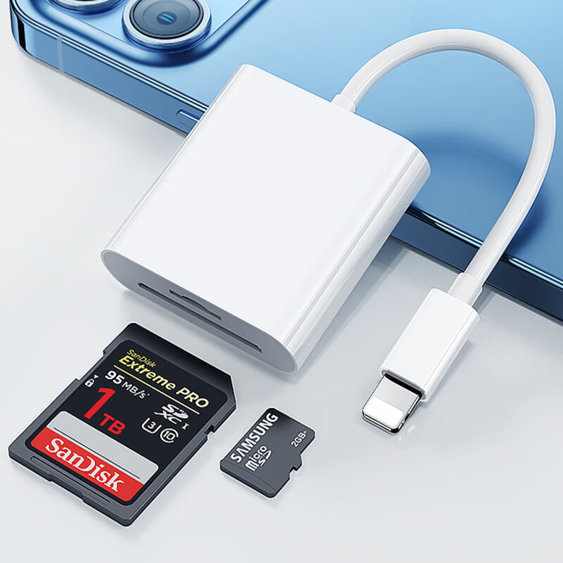 适用苹果手机读卡器sd卡存储卡相机iphone外接tf内存卡插卡读卡器