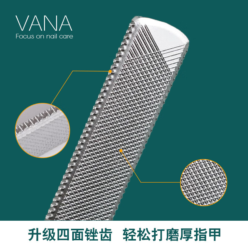 NAILVANA指甲锉刀不锈钢美甲工具玻璃锉四面锉抛光修亮厚指甲磨甲器新年礼 三件套-不锈钢指甲锉长短+玻璃锉