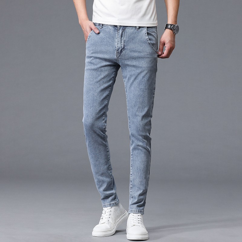 新品韩版牛仔裤男修身小脚裤弹力百搭显瘦紧身铅笔裤弹力小窄脚贴身