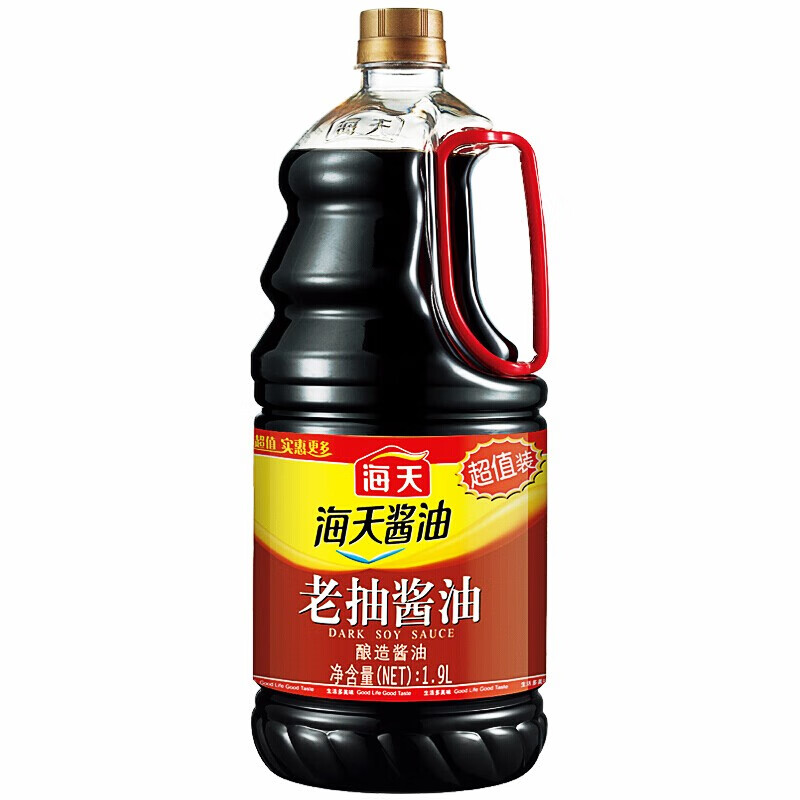 海天老抽酱油1.9L 大桶家常红烧排骨上色调料酿造酱油 老抽酱油1900ml