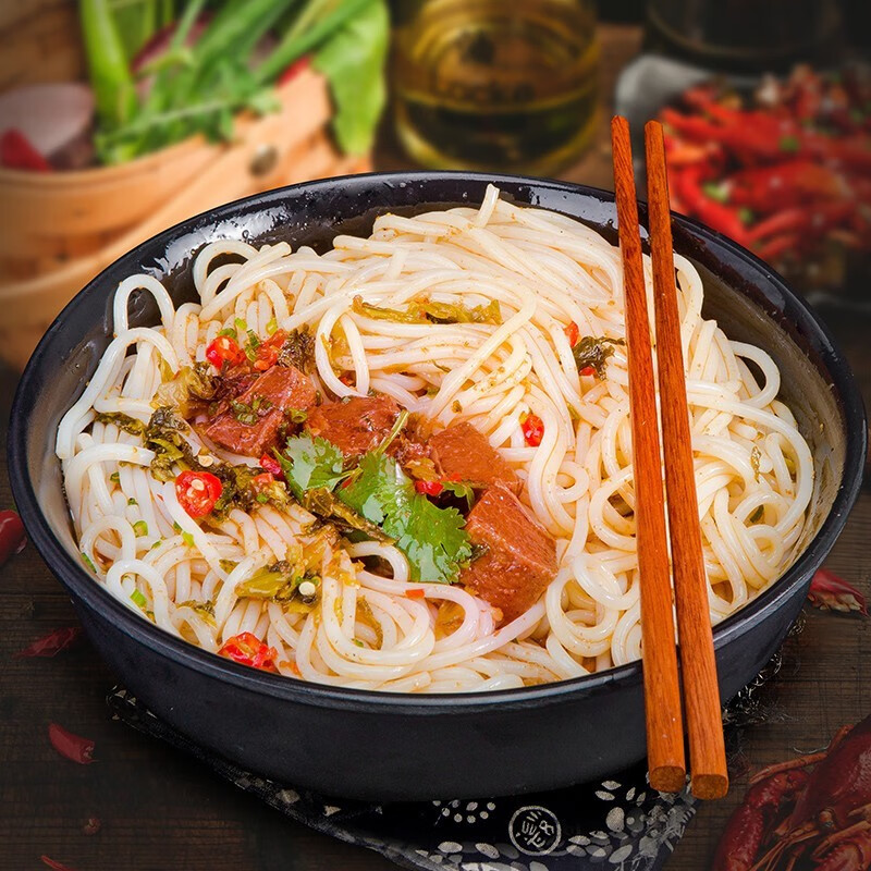 范福记 津市牛肉粉湖南长沙新鲜米线带新鲜调料包方便速食早餐米粉