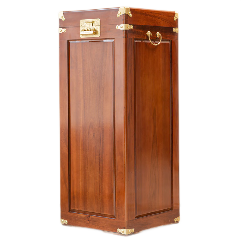 至尚自然香樟木箱子全樟木實木箱子立體筒畫箱字畫收藏儲物箱子防蟲防蛀 胡桃色包角 40*40*120cm整板