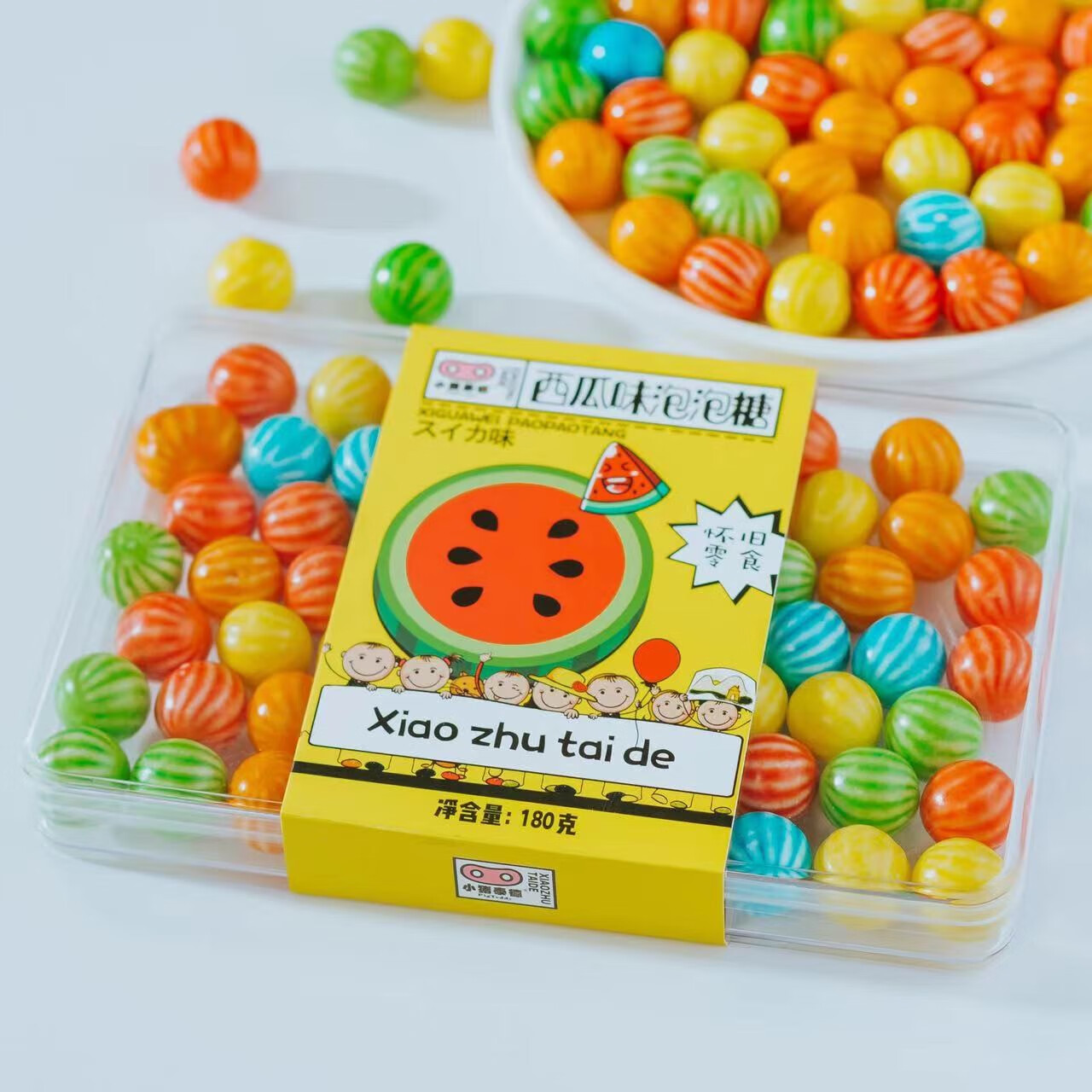 小猪泰德西瓜泡泡糖系列180g口香糖童年怀旧休闲零食糖果网红 180g