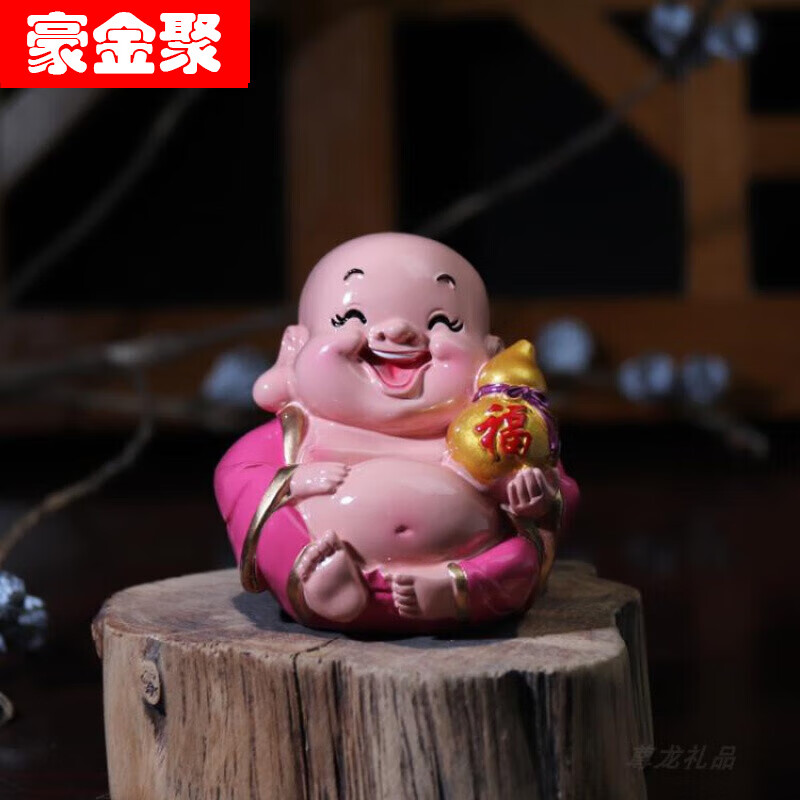 豪金聚月老像q版笑佛卡通小神仙佛像西游财神树脂小公仔济公文昌公