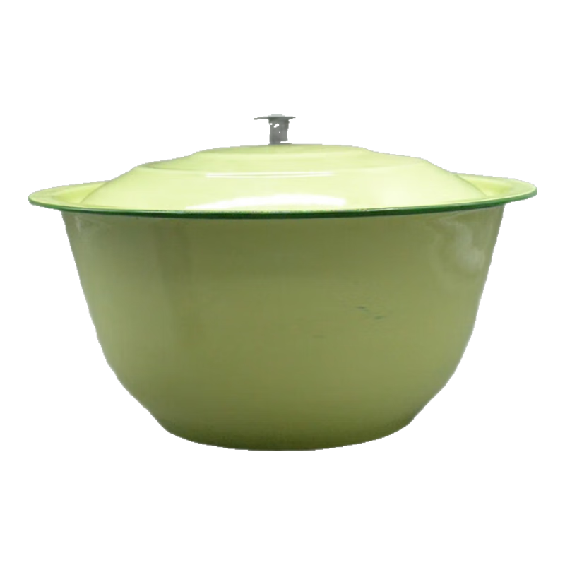 筷創(chuàng) 果綠色搪瓷蓋盆大號31CM33CM帶蓋搪瓷盆家用和面盆洗菜盆缸缽 (大號綠色)31CM加深搪瓷蓋盆