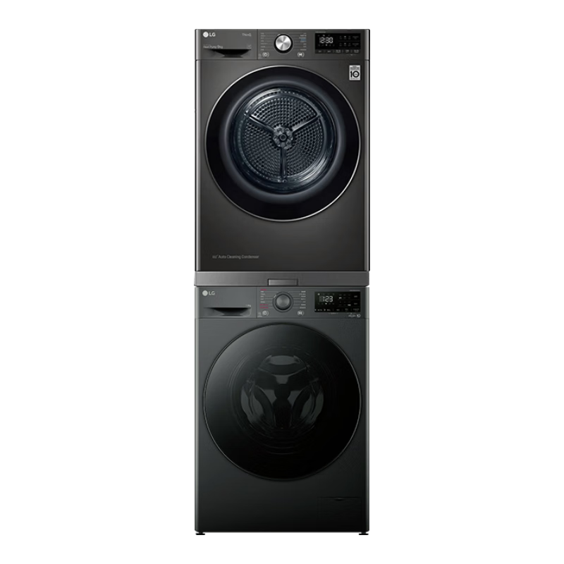 LG洗烘套装组合 9KG热泵式烘干机干衣机 10KG全自动滚筒直驱变频洗衣机 蒸汽除智能家用大容量 10.5kg洗FG10BV4速净喷淋360°套装