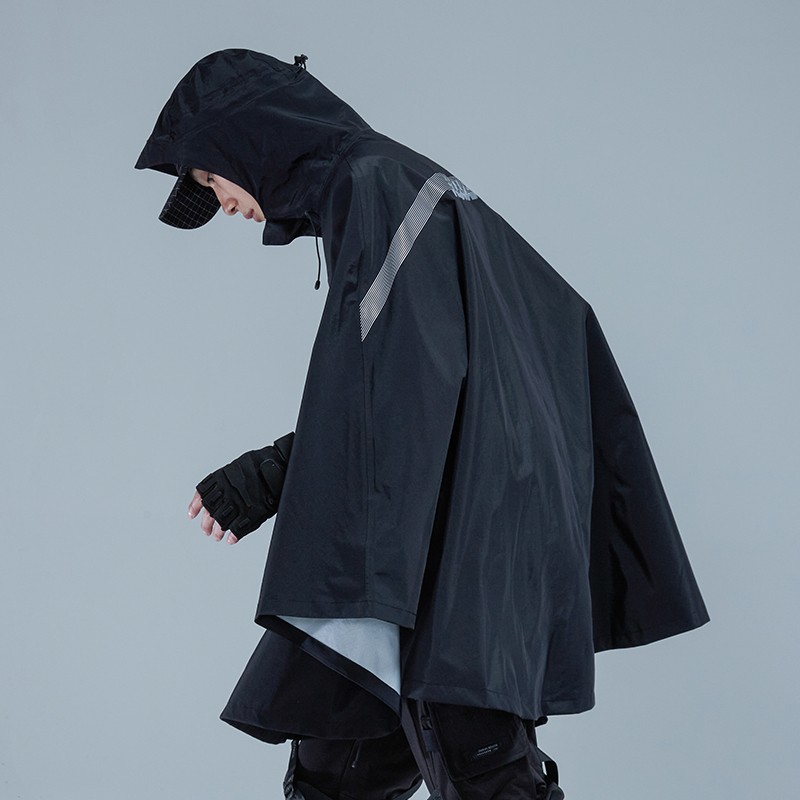 enshadower隐蔽者暗黑机能风反光披肩宽松斗篷户外抗风风衣外套潮