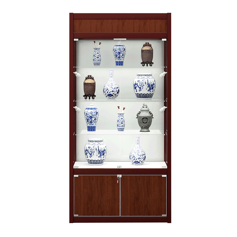 奈高烟酒专卖柜玻璃展示柜珠宝柜台手机饰品化妆品展柜货架产品展示架红色款900*400*2000mm