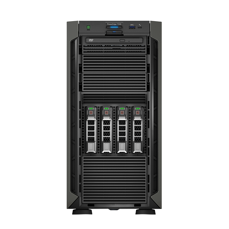 戴尔（Dell）T340塔式服务器主机8盘位至强E-2224四核3.4G/16G/4T SAS*2/H330/DVD
