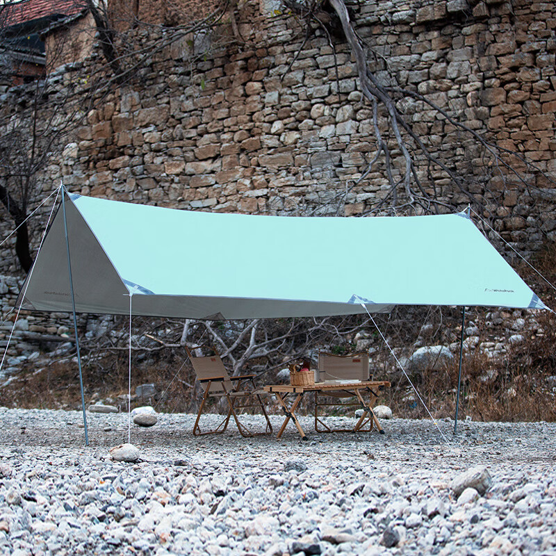 WhitePeak 户外天幕黑胶涂银防晒户外帐篷遮阳棚露营棚纳凉棚大空间防泼水 涂银款| 约400*300*215cm