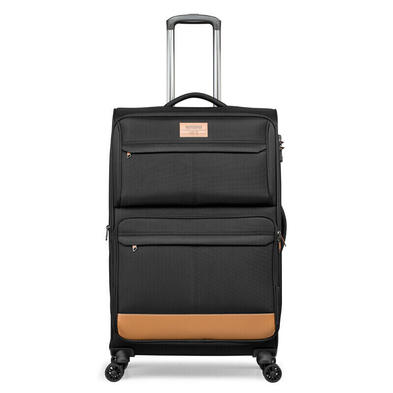 美旅拉杆箱 29英寸可扩展软箱复古行李箱前片口袋丰富隔层旅行箱 万向轮TSA密码锁TI8黑色