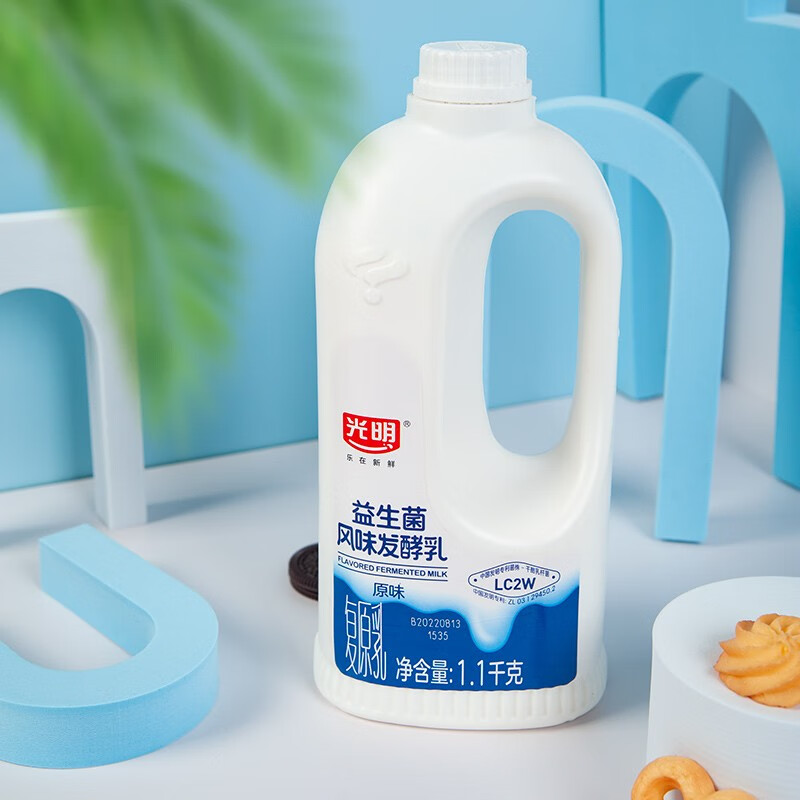 光明光明原味桶装酸奶1.1kg水果捞炒酸奶实惠装家庭营养低温冷藏 1桶