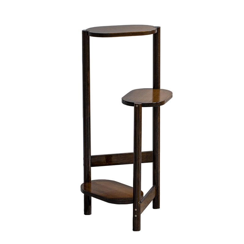 思薇梦 花架子客厅落地置物架阳台现代简约花盆架多层架创意绿萝花架 胡桃色/三角花台