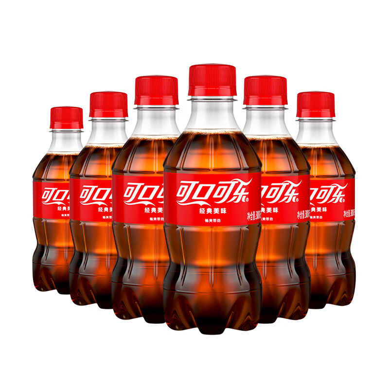 可口可乐300ml*6瓶小瓶装迷你碳酸饮料汽水肥宅快乐水