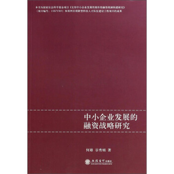 中小企业发展的融资战略研究【稀缺图书,放心购买】