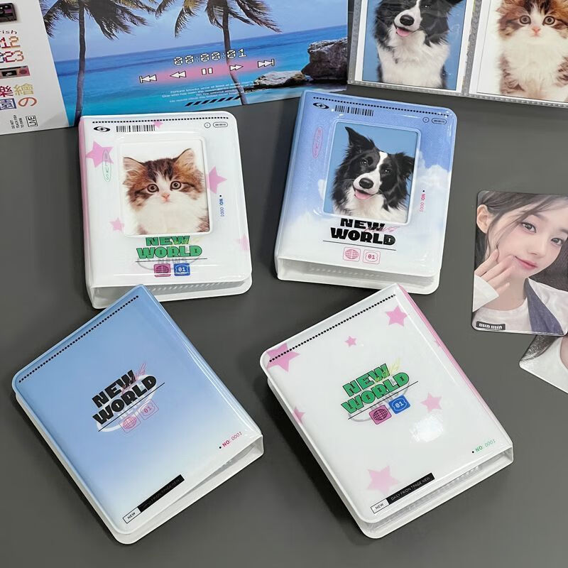 山头林村一宫格卡包pvc美式镂空3寸小卡追星收纳册拍立得相册简约单格