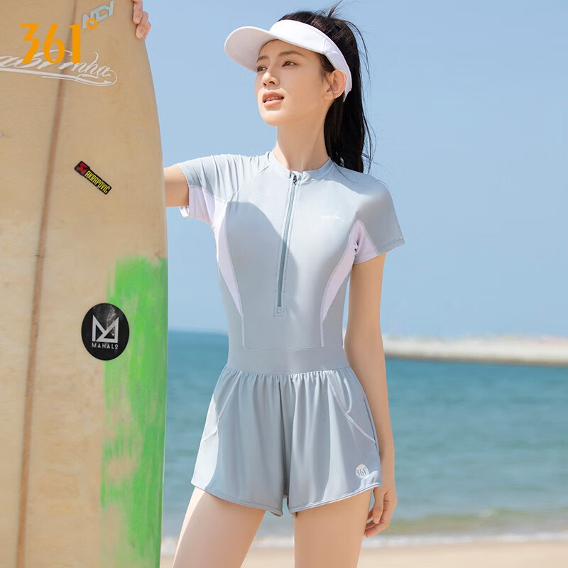 361°游泳衣女款连体泳衣2023年新款保守遮肚显瘦平角高级感泡温泉